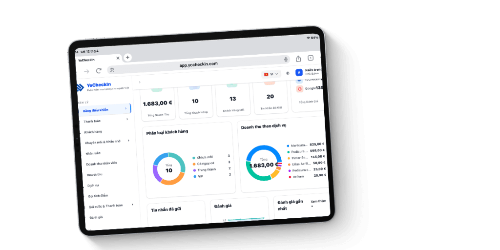 CRM Dashboard on Tablet