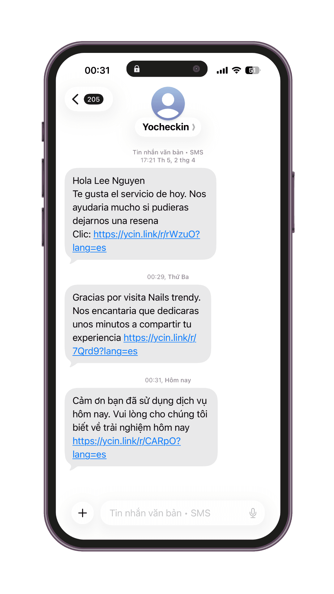 SMS Follow-up Mockup